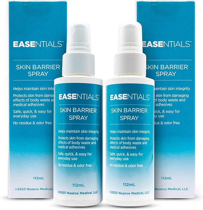 Quick-Drying, Low-Residue Ostomy Barrier Spray – Ideal for Sensitive Skin - Spray-On Silicone Skin Prep for Pain-Free Application and Removal of Ostomy Pouches and Bandages