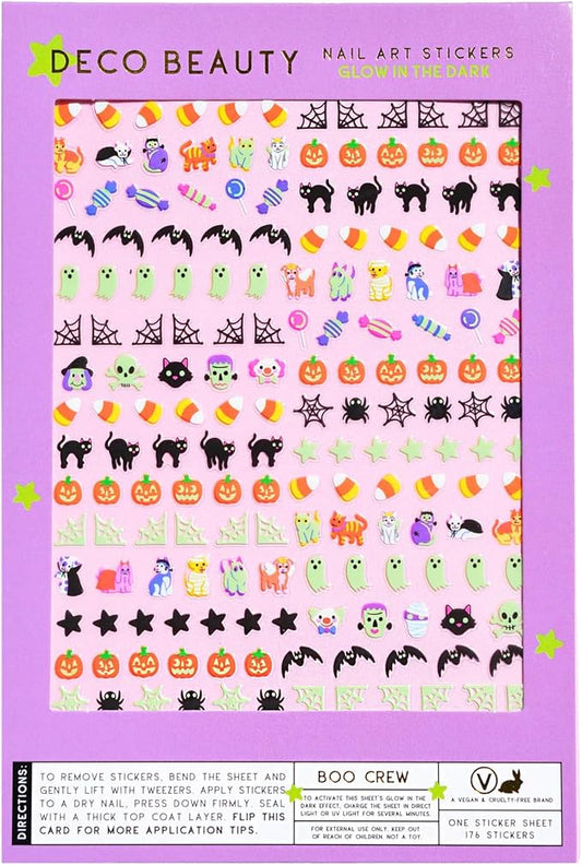 Deco Beauty Boo Crew -Super Thin & Easy-to-Apply Nail Art with The Cutest Designs-Durable & Long-Lasting Nail Art Stickers and Decals for Women, for DIY at-Home Manicures & Salon-Quality Nails