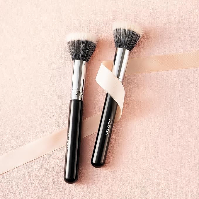 Duo Hair Stippling Brush, Blush Brush, Fluffy Stipple Makeup Brushes, Soft Blush Makeup, Powder Brush, Detail Blush Brushes, Powder Contour Brush for Cheeks, Highlighter Brushes. (904B)