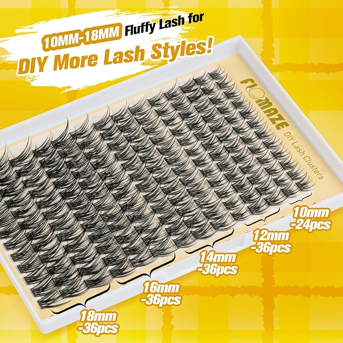 Lash Clusters, 168 Soft Fluffy Individual Lashes – Reusable DIY Volume Eyelash Extensions, Lightweight, Handmade for Natural to Glam Look (10–18mm Mix)