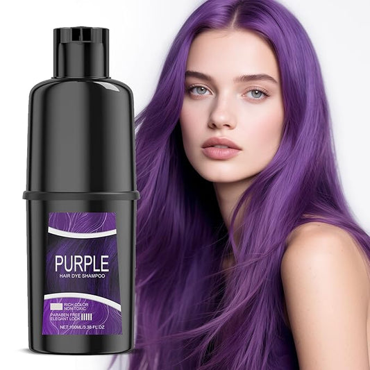 Purple Hair Dye Shampoo - Vibrant Purple Hair ColorShampoo with Herbal Blends for Smooth, Lustrous Hairand Easy Application