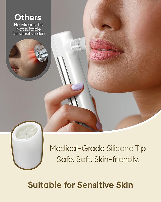 kingdo Upgrade 4-in-1 Professional Microdermabrasion Machine for Microdermabrasion, Moisturizing, Deep Cleansing & LED Mirror at-Home Skincare SPA Device Tool (White)
