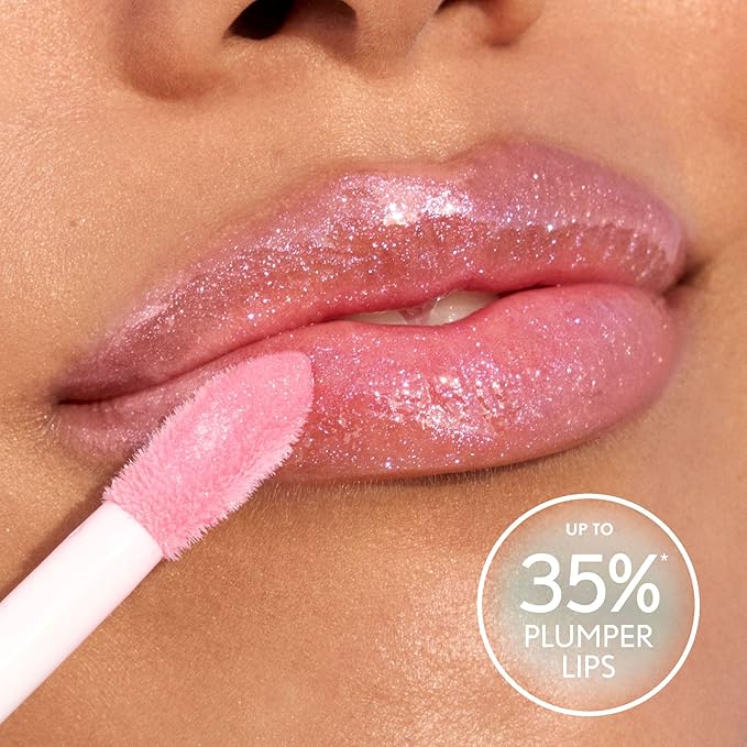 Covergirl Clean Fresh Yummy Plumper Lip Gloss, 740 Blingtastic, Shiny, Vegan Formula, Easy to Apply, Minty Flavor, 0.33oz