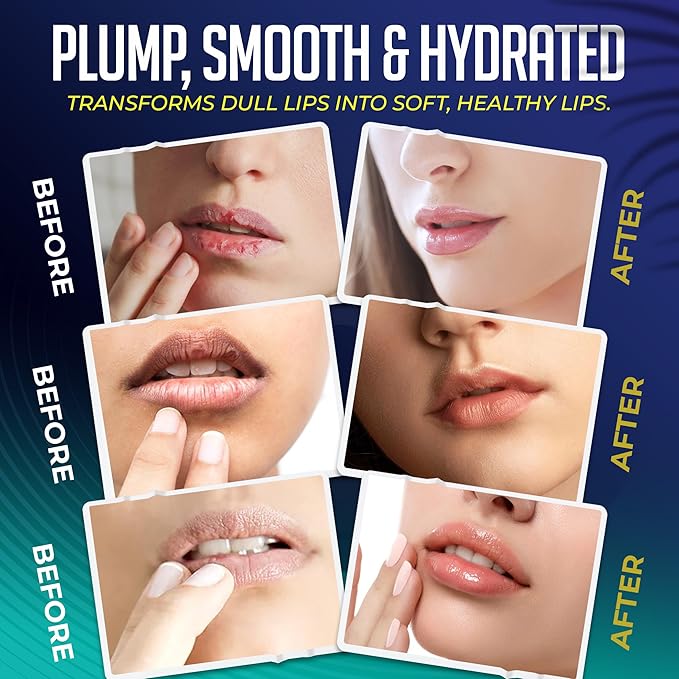 30-Pack Overnight Collagen Lip Mask – Nourishing Lip Masks with Aloe Vera, CoQ10, Vitamin B5, B7 & E – Hydrating & Anti-Aging Treatment for Soft, Smooth Lips While You Sleep