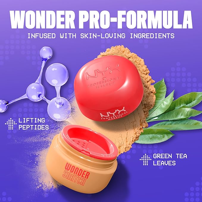 NYX PROFESSIONAL MAKEUP Wonder Snatch Setting Powder, Lifting Loose Powder With Up To 16HR Wear - Banana Brat (Brightening Yellow)