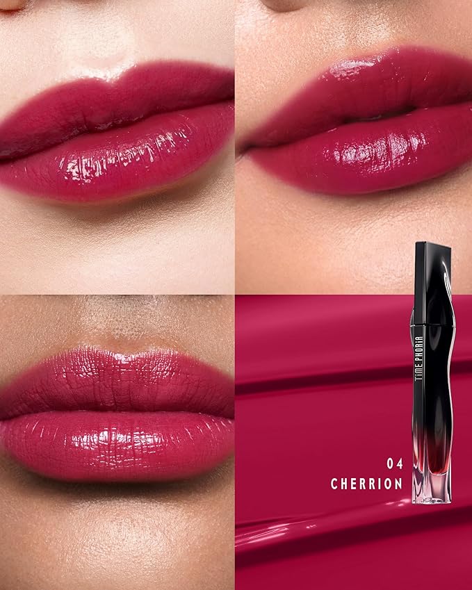 Stellar Dust Lip Stain 04 Cherrion, Waterproof Transfer-Proof Lip Gloss, Cherry Pink Tinted Glossy Finish, High-Pigment Vibrant, Hydrating Lightweight Long-Lasting Lip Makeup for Women