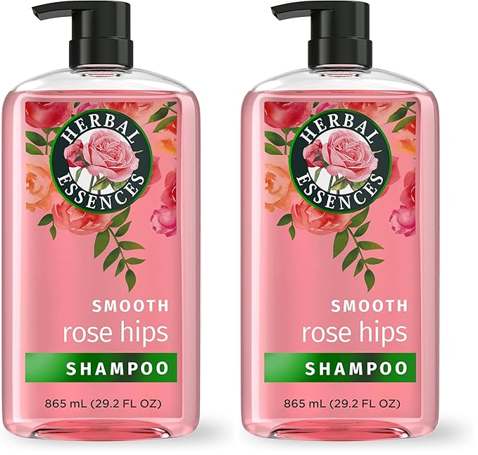 Herbal Essences Rose Hips Shampoo - Smooth, Shiny Hair with Vitamin E & Jojoba, Safe for Color Treated Hair, Floral Scent, Cruelty-Free, Dermatologist-Tested, 29.2 Fl Oz (Pack of 2)