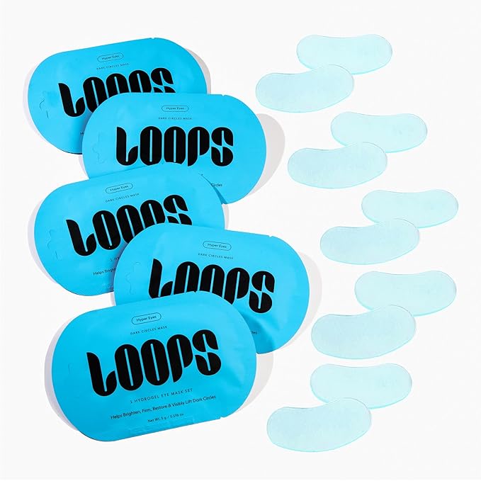 LOOPS Hyper Smooth Eye Hydrogel Eye Mask - 5 Pc, Hydrate, Nourish and Help Reduce Dark Circles for Refreshed Eyes - Reduces Signs of Puffiness and Fortify Your Eyes - Gifts for Women, Stocking Stuffer