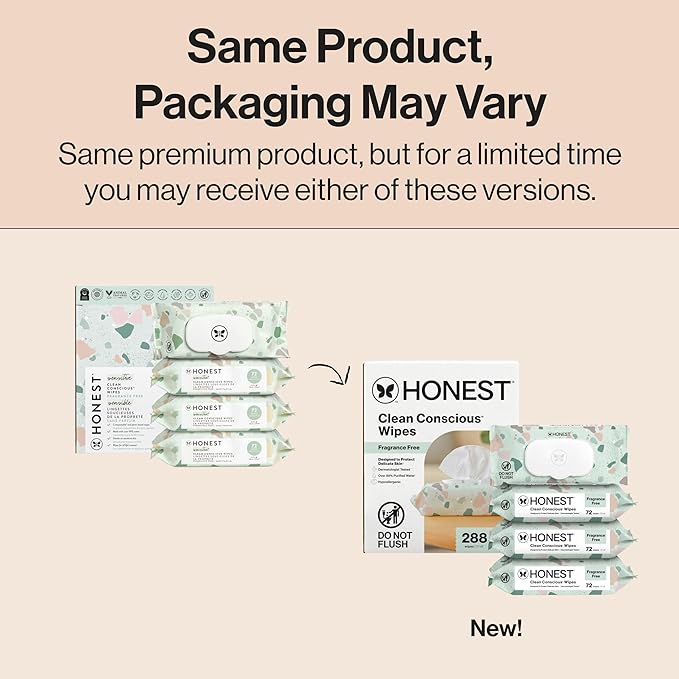 The Honest Company Hypoallergenic Multi-Use Baby Wipes for Sensitive Skin, Geo Mood, 288 Count