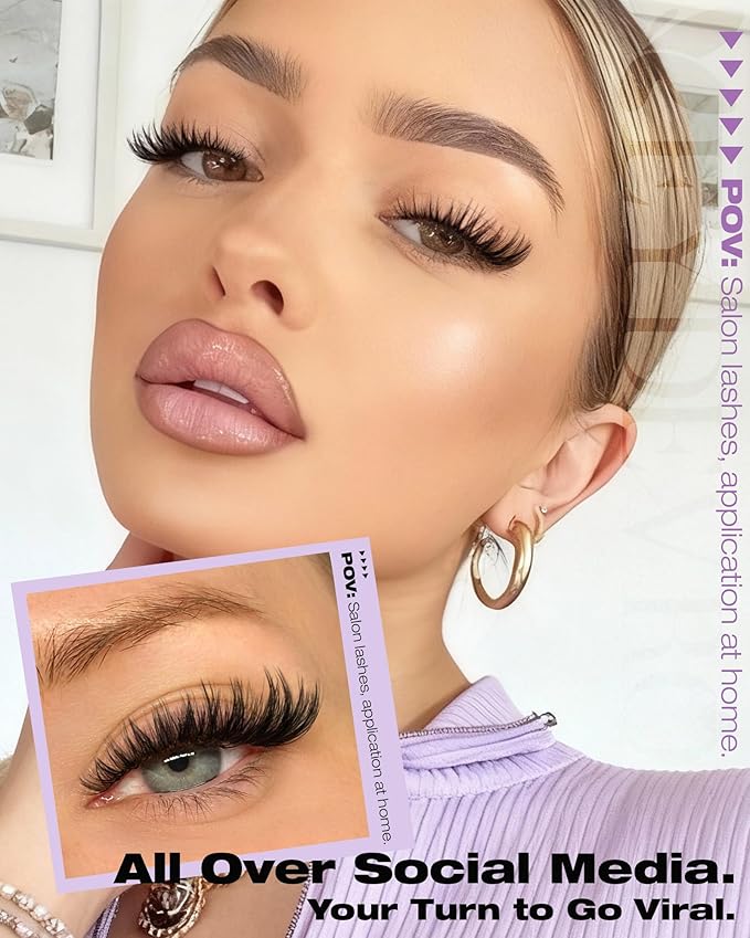 EYDEVRO Flora Lash Clusters Kit Wispy Natural Eyelash Clusters Kit 10-18mm DIY Lash Extension Kit Flaunt Cluster Eyelash Extensions Individual Lashes Kit Waterproof Lash Bond and Seal, Tweezers, Brush