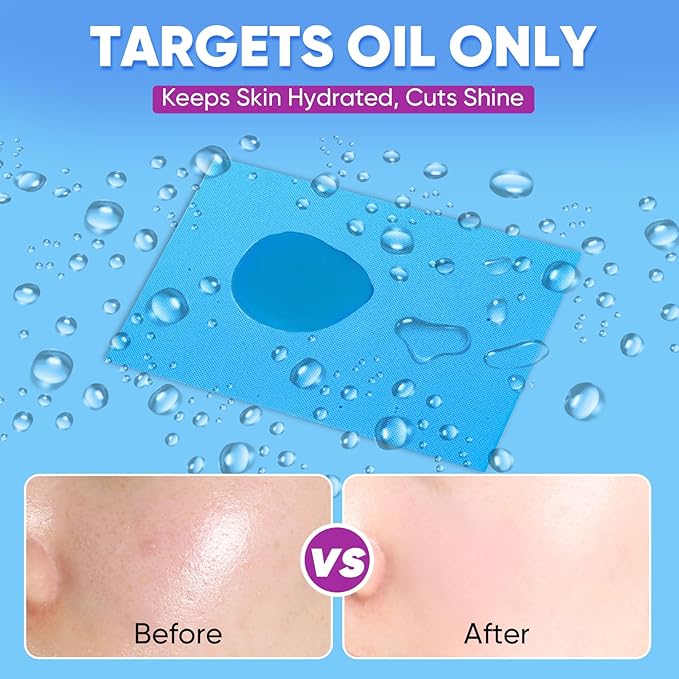 KINESHINE 300P High-Performance Oil Absorbing Sheets for Face - Makeup Friendly Blotting Papers for Oily Skin - Oil Blotting Sheets for Face