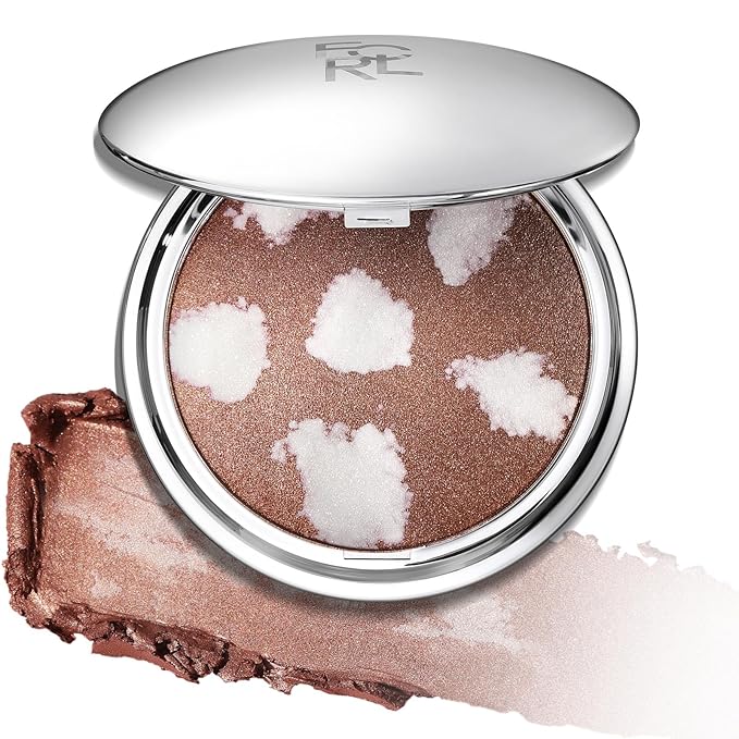 FOCALLURE Shimmer Face Highlighter Makeup Powder, Gel to Powder Glow Finish, Leaving a Lightweight & Healthy Radiance, Long Lasting Luminous Face Body Highlighter Makeup,BR02 Launch Adrift