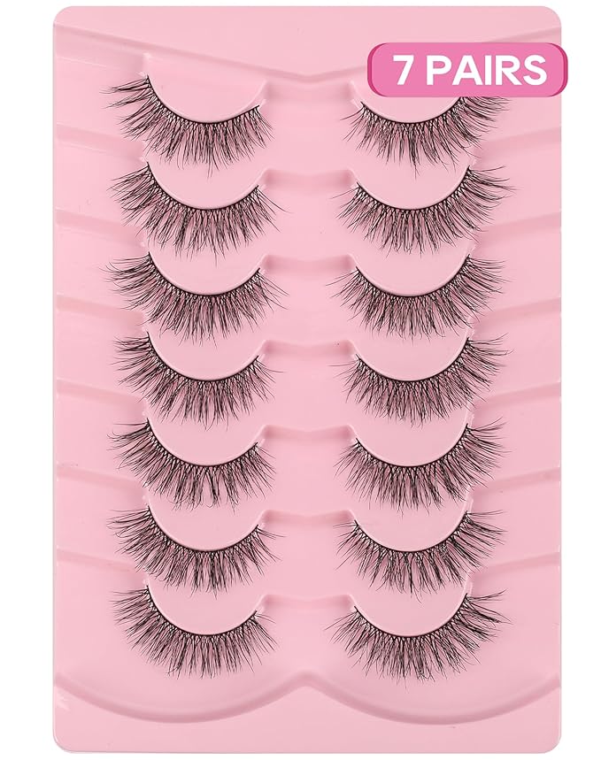 Natural Lashes Short False Lashes Wispy Fake Lashes Small Volume Mink Lashes Fluffy 15mm Eyelashes C Curl Eye Lashes Pack 81-Bestie