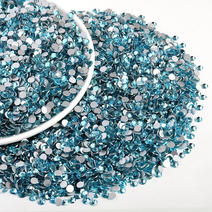 Beadsland Flatback Rhinestones Bulk,14400pcs Red Rhinestones for Nails Crafts Clothes DIY Decoration, Aquamarine, SS20, 4.6-4.8mm