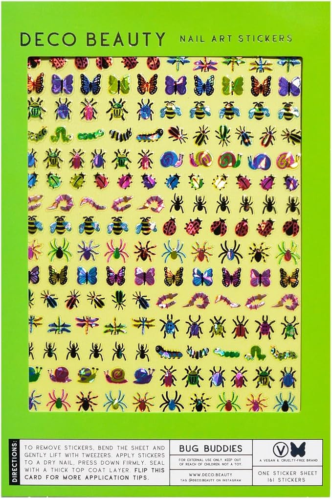 Deco Beauty Bug Buddies -Super Thin & Easy-to-Apply Nail Art with The Cutest Designs-Durable & Long-Lasting Nail Art Stickers and Decals for Women, for DIY at-Home Manicures & Salon-Quality Nails