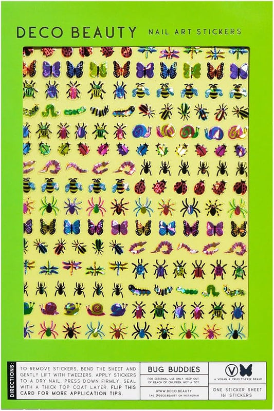 Deco Beauty Bug Buddies -Super Thin & Easy-to-Apply Nail Art with The Cutest Designs-Durable & Long-Lasting Nail Art Stickers and Decals for Women, for DIY at-Home Manicures & Salon-Quality Nails