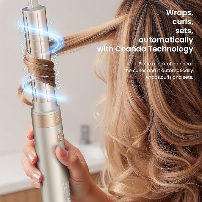 MESCOMB 6-in-1 Hot Air Styler – Hair Dryer & Air Styler with Straightener, Auto Curler, Volumizing Brushes, Frizz-Free Hair Styler for Straighting, Curling, Smoothing & Adding Volume, Not Damage