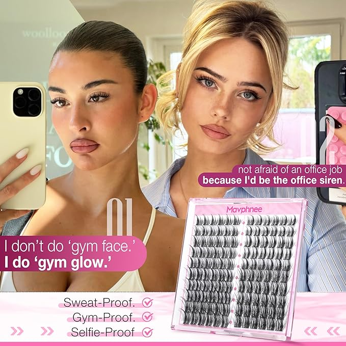 Natural Lash Clusters Spiky Eyelash Extensions Wispy Individual Lashes Manga Eyelash Individuals 120 Pcs CC-Curly Cluster Eyelash Extensions 10-16MM Mixed DIY Lash Extensions by Mavphnee
