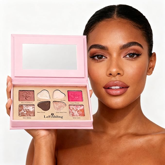 All in one Full Size Travel-Friendly Baked Makeup Palette,High Pigmented Long Lasting, glitter Shimmer Matte,Bronzer Blush Highlighter and Eyeshadows