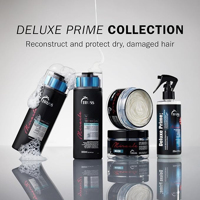 TRUSS Deluxe Prime Hair Treatment - Anti Frizz Heat Protectant Spray + Hair Primer - Nourishes, Detangles + Provides Thermal Protection Before Heat Styling (260 ml)
