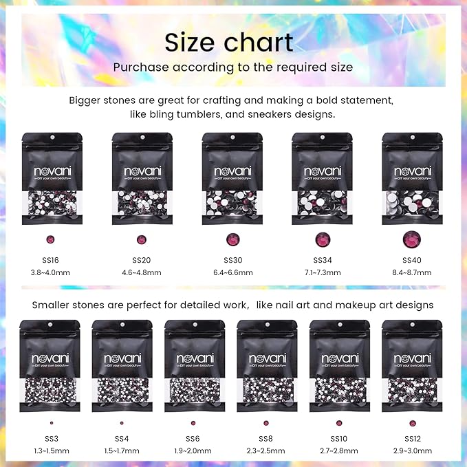 SS30 Non Hotfix Flatback Rhinestones - 288pcs Glass Nail Gems Crystals for Makeup Bags, Shoes & DIY Decoration (Amethyst)