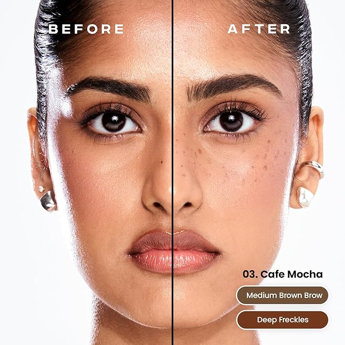 Sacheu Brow & Freckle STAY-N Tinted Eyebrow Gel & Faux Freckle Pen — 2-in-1 Longwear Water Resistant Brows Tint, Cruelty-Free & Vegan, Cafe Mocha