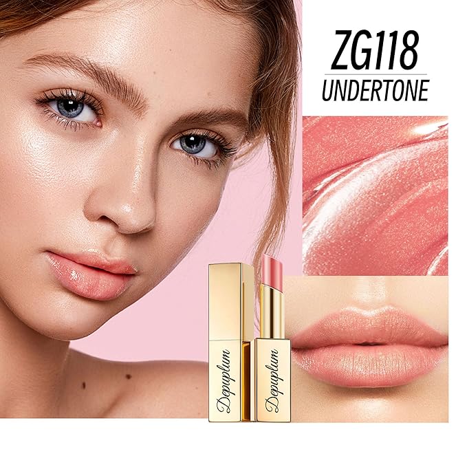 Depuplum Hot Pink Brown Nude Lipstick Set for Women Shimmer Tinted Lip Balm Hydrating Moisturizing Lipstick Cruelty Free Lip Makeup, DM110/117/118