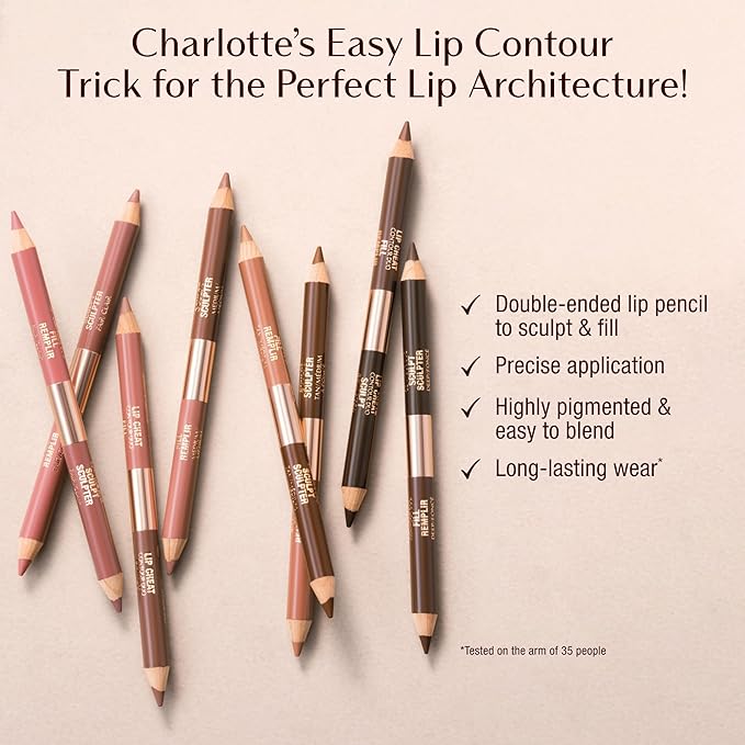 Charlotte Tilbury Lip Cheat Contour Duo - Dual-Sided Lip Liner Pencil to Sculpt & Fill for an Easy Contour Effect - Helps Prevent Lipstick Feathering - Fair