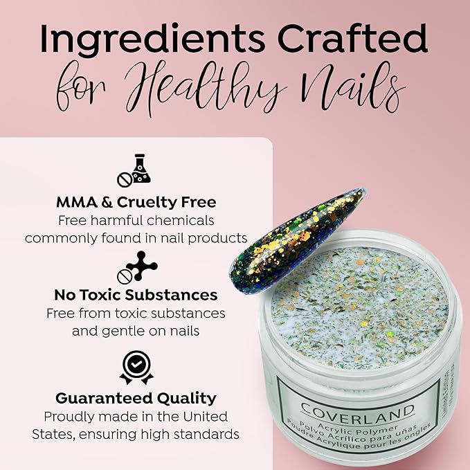 Tones Coverland Acrylic Nail Powder "Hypnotized" - Limited Edition Acrylic Powder for Nail Design, Sculpting, and Masking Nail Bed Imperfections - Professional Acrylic Nail Supplies - (1.5 Oz)
