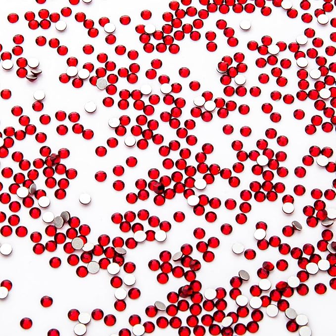 1440Pcs Siam Crystal Rhinestones,Glass Flatback Rhinestones Mini Gemstones for Nail Face Makeup Art Crafts Clothes Decoration -(SS8,2.4mm,Siam)