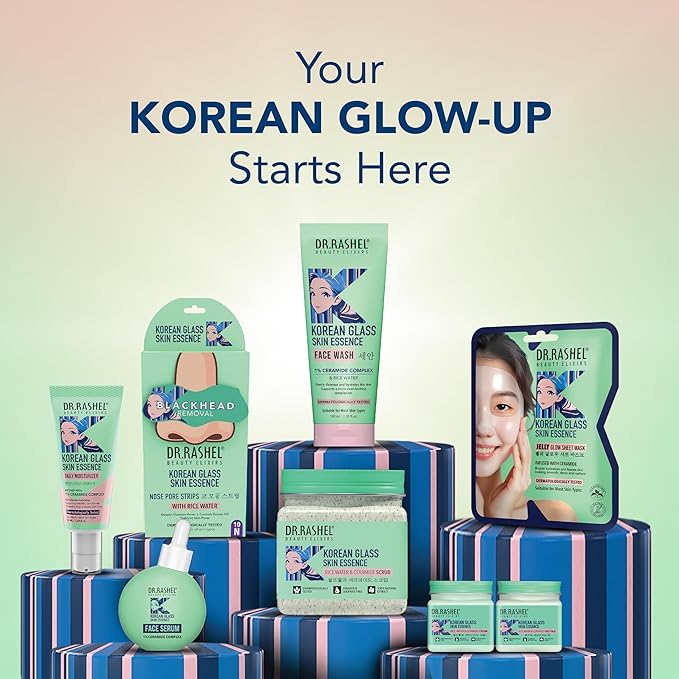 DR.RASHEL Korean Glass Skin Essence Jelly Glow Sheet Mask | Ceramide Infused, Hydrating & Barrier Support | Dermatologically Tested Korean Skincare (25 g / 0.88 oz)
