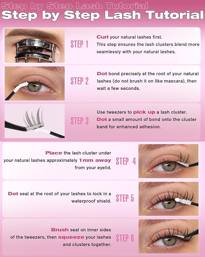 EYDEVRO Manga Lash Clusters Kit Natural Fairy Eyelash Clusters Kit Anime Cluster Eyelash Extensions Kit 10-16mm Spiky Wispy DIY Lash Extension Kit Waterproof Lash Bond and Seal Tweezers Brush