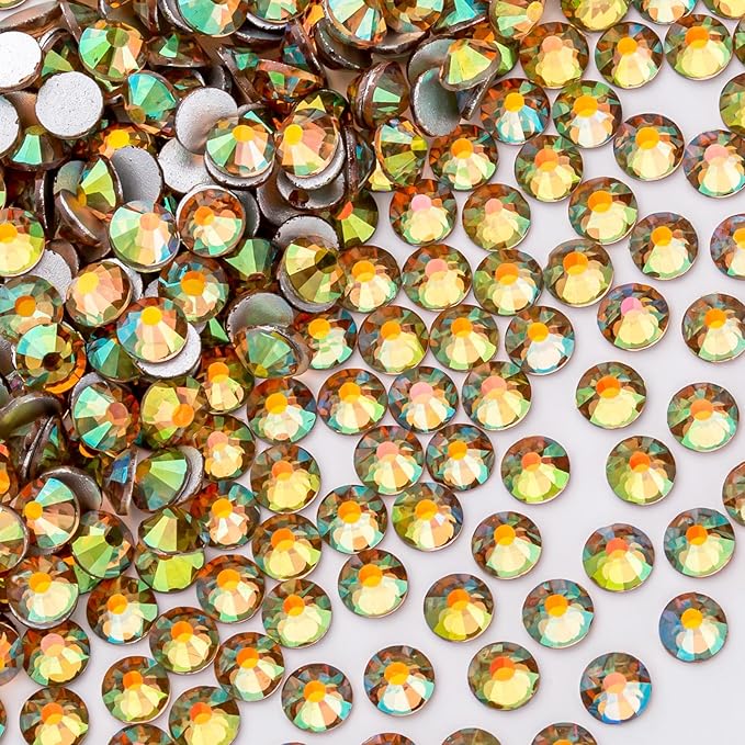 288Pcs Dawn Light Crystal Rhinestones,Glass Flatback Rhinestones Gemstones for Nail Face Makeup Art Crafts Clothes Decoration -(SS30,6.5mm,Dawn Light)