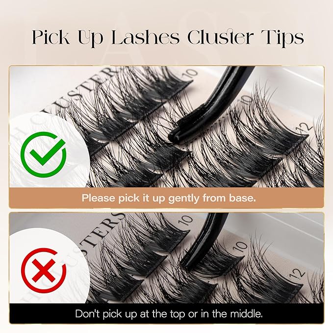 BEFER Eyelash Clusters, 180 Pcs D Curl Volume Individual Lashes Extensions Eyelash Clusters 10-16MM Wispy Lashes DIY At Home (Enigma,FD09)