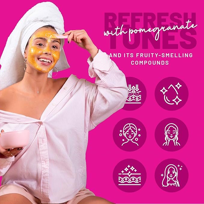 BRÜUN Peel-Off Pomegranate Jelly Mask for Face Care – A 23 fl oz Rubber Jar for 30 to 35 Treatments – A Skin Care Moisturizing Gel Mask of Spa Set for Men, Women and Adults