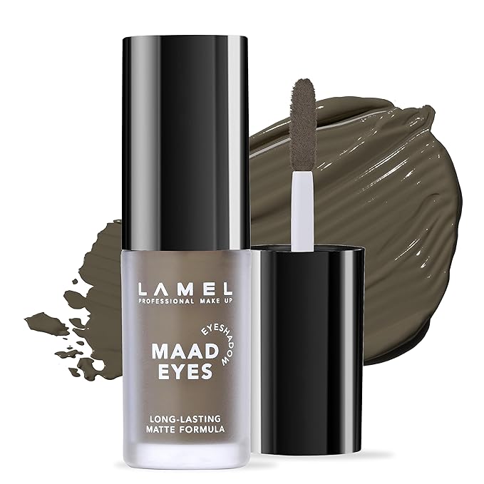Lamel Matte Liquid Eyeshadow - Long Lasting Waterproof Eye Tint - Quick-Drying, Hypoallergenic Eye Makeup - Creamy & Smooth Formula - Gray Matte Cream Eyeshadow - Maad Eyes, №403, 5.2ml / 0.17oz