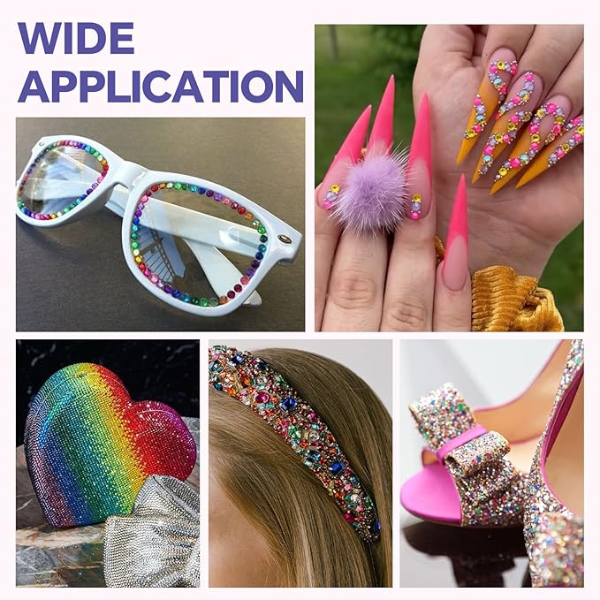 36000Pcs 3mm Trendy Color Resin Rhinestones Kit- Resin Mixed Color Rhinestones for Nail Clothes Shoes Tumblers Decoration Flat Back Round