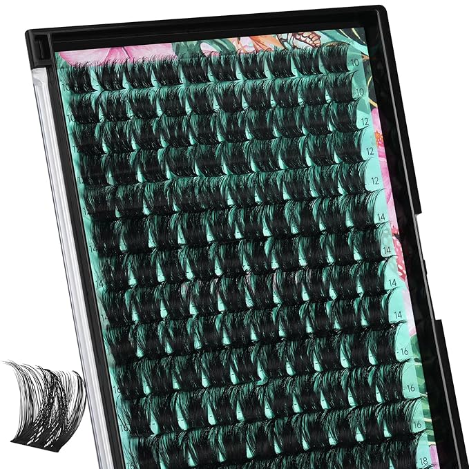Lash Clusters Wet Look 140Pcs Fluffy Eyelash Cluster Ultra-Thin Lash Band Eyelashes Extensions Spiky Anime Wide Span Lashes(Sunflower,C-Mix10-18mm)