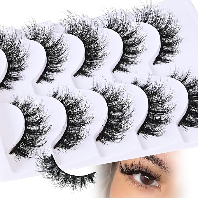 SinuVelve Extra volume False Lashes Wispay Cat Eye Lashes Natural Look Manga strip lashes 14mm D Curl Reusable 25 Times Super Soft Fake Mink Eye Lashes Light Weight Lash Strips Wispy By Hiklasy