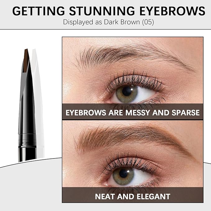 Browcharm Microblading Eyebrow Pencil for Women,0.1mm Ultra-Fine Mechanical Pencil,Makeup Brow Definer Waterproof,Draws Tiny Brow Hairs and Fills in Sparse Areas and Gaps (02 Light Grey)