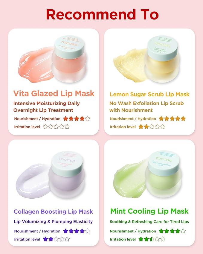 TOCOBO Vita Glazed Lip Mask – Korean Vegan Lip Scrub & Overnight Exfoliating Treatment for Dry, Chapped Lips – Hydrating, Plumping, Smoothing – Glazed Balm Texture, Non-Sticky, 0.68oz