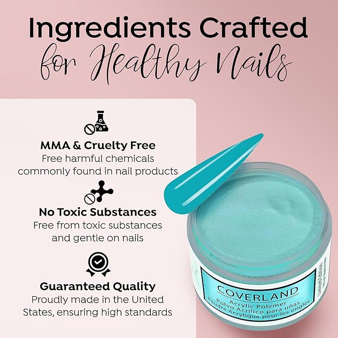 Tones Coverland Acrylic Nail Powder "Isla Bonita" - Limited Edition Acrylic Powder for Nail Design, Sculpting, and Masking Nail Bed Imperfections - (1.5 Oz)