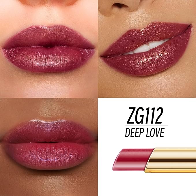 Depuplum Dark Red Moisturizing Lipstick for Women Shimmer Tinted Lip Balm Hydrating Nourishing Burgundy Lip Gloss Vegan& Cruelty Free Lip Makeup, ZG112 Deep Love