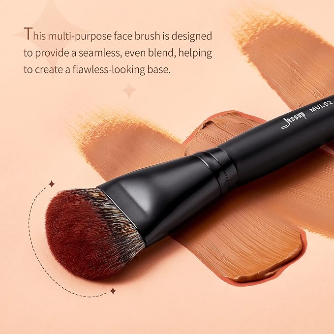 Jessup Foundation Brush for Liquid, Smooth Angled, Large Face Makeup Brush for Blending Liquid, Cream MUL02
