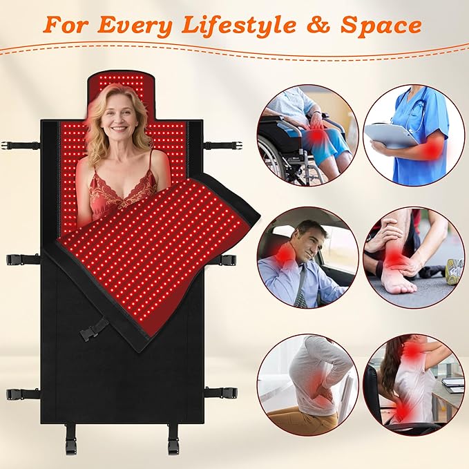 2025 New Full-Body Red Lights Therapy Mat- Triple-Mode Red Light Therapy Mat, 2 in1 LED 660 850 Infrared Reds Light Blanket with 2570 LEDs, Gift for Women Men Mom Father Lover
