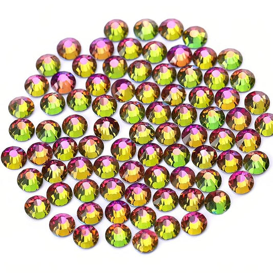 Novani Rhinestones 3000Pcs Flatback Crystal Round Loose Gemstones Glass Rhinestones for Crafts Makeup Nail Art Clothes Shoes DIY Decorations(SS10, 2.7-2.9mm,Rainbow)