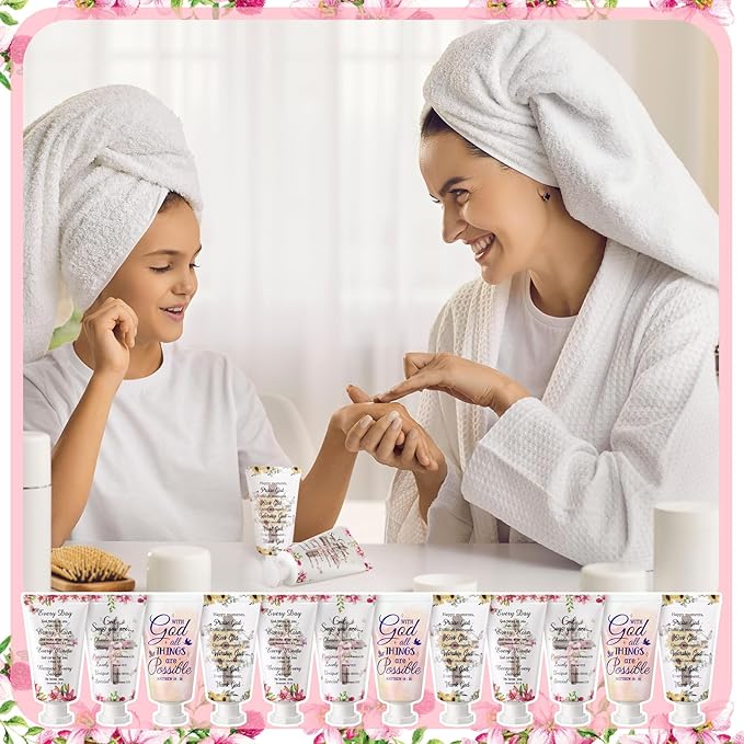 72 Pcs Christian Hand Cream Bulk Gifts for Women Bible Verse Mini Hand Lotion Scripture Travel Lotion for Dry Cracked Christian Religious Gifts Bulk for Mom Women Teacher Wedding Favors (Cross Style)