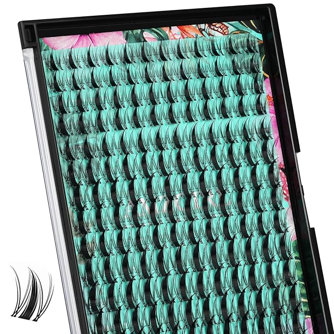 Lash Clusters Manga 168Pcs Eyelash Cluster Wet Look Ultra-Thin Invisible Lash Band Eyelashes Extensions Spiky Anime Wide Span Lashes for Beginners(Autumn Leaves,C-Mix10-18mm)