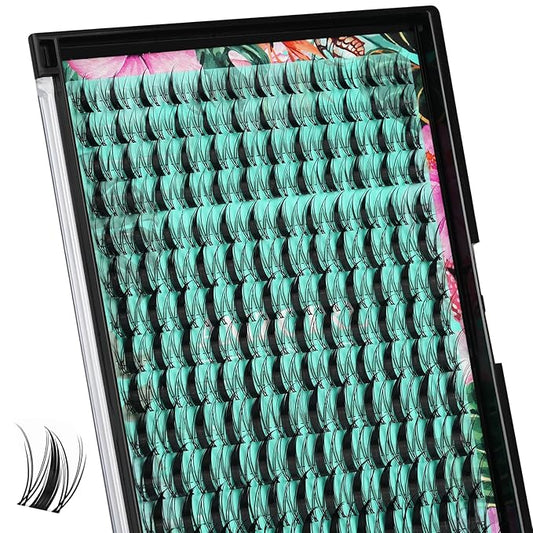 Lash Clusters Manga 168Pcs Eyelash Cluster Wet Look Ultra-Thin Invisible Lash Band Eyelashes Extensions Spiky Anime Wide Span Lashes for Beginners(Autumn Leaves,C-Mix10-18mm)