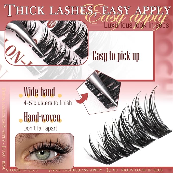 Wispy Cluster Lashes Manga Eyelash Clusters 192pcs Spiky Volume Cluster Eyelash Extensions D Curly Fairy Lash Clusters 12-18mm DIY Individual Lashes Extension Natural Look by TOOCHUNAG